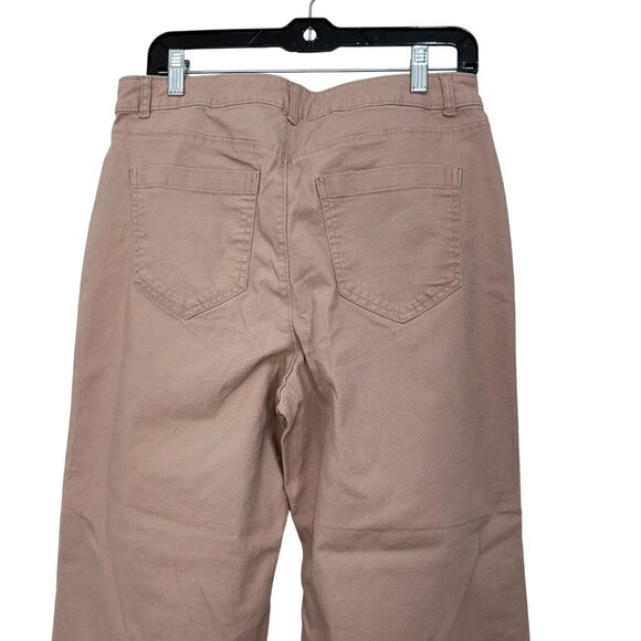 Old Navy Womens High-Rise Wide Leg Pants Size 10 SHORT  Beige Cotton Blend - Picture 11 of 11